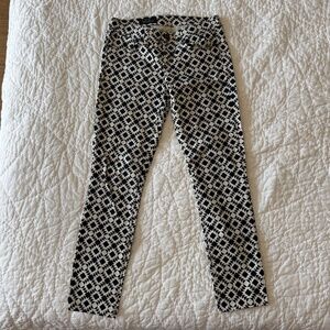 J Crew Geometric Black and White Pattern Pants